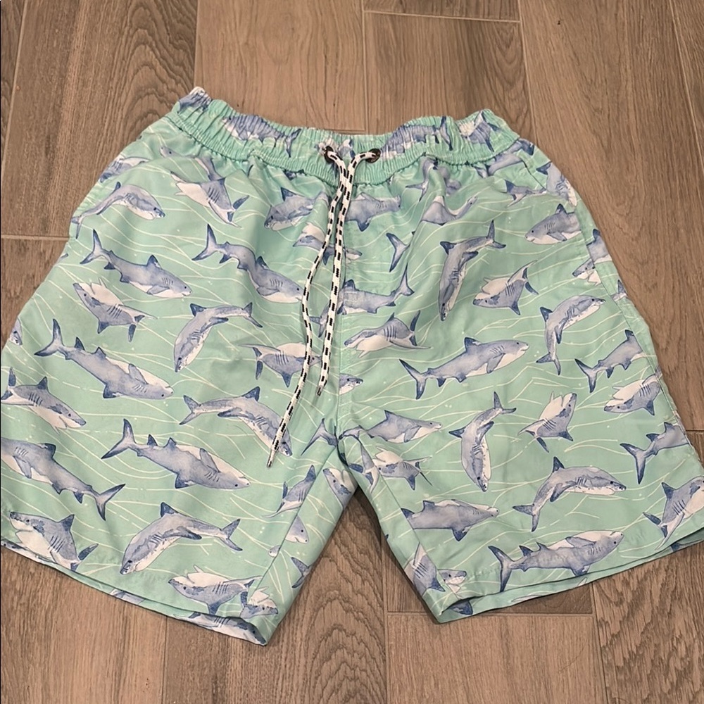 Snapper Rock Boy’s Shark Print Green Swim Shorts Size 16